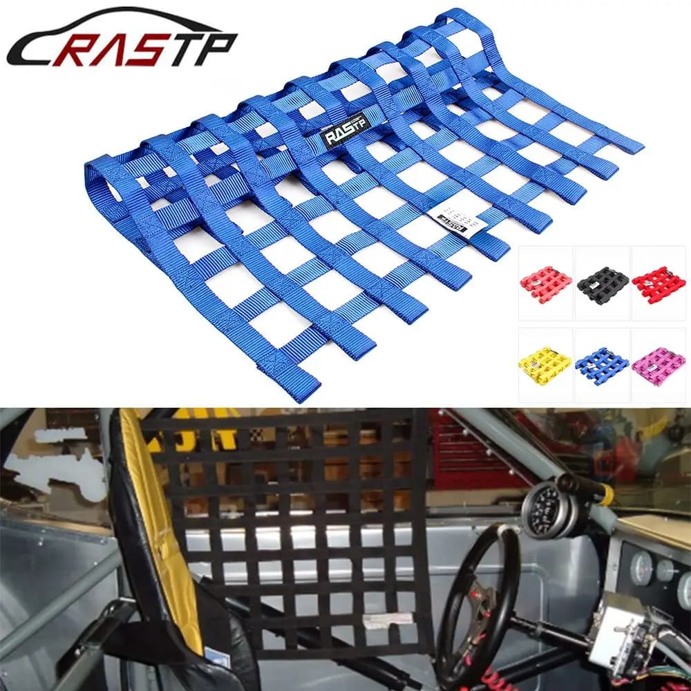 RASTP-Universal 23.6"x23.6" Nylon Racing Car Window Net Car Rally Racing Safety Equipment RS-BAG053