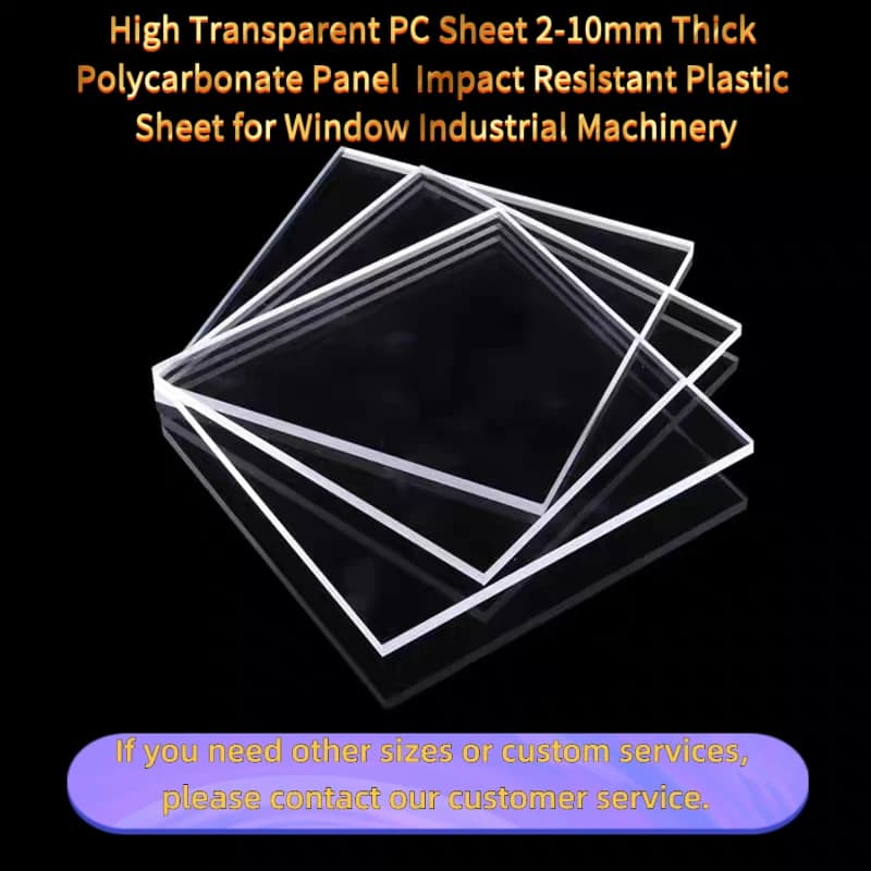 High Transparent PC Sheet 2-10mm Thick Polycarbonate Panel  Impact Resistant Plastic Sheet Window Industrial Machinery