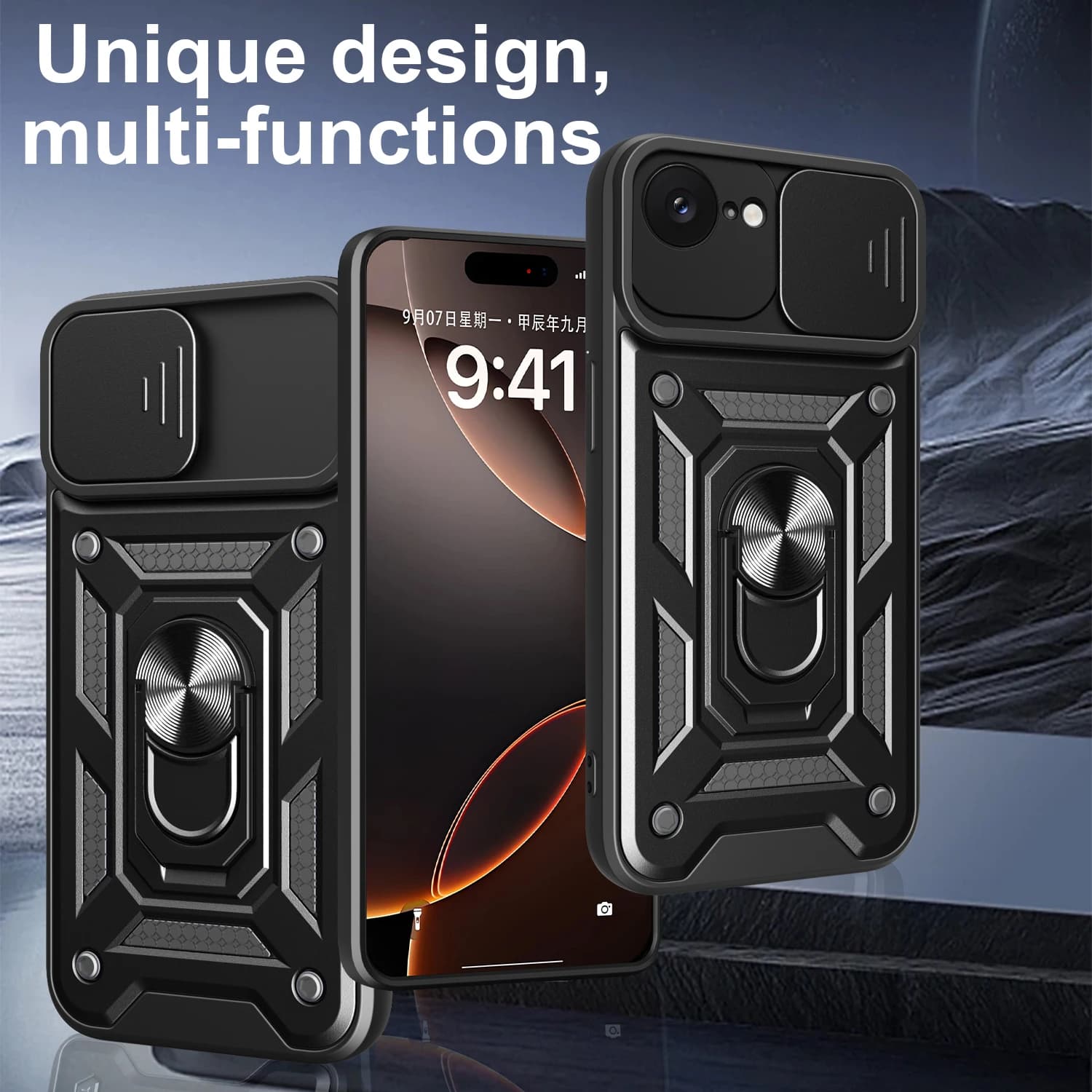 Hybrid Armor Kickstand Shockproof Case for Samsung Galaxy S26 S25 Ultra S24 S23 S22+ A17 A16 Phone Cover Camera Lens Protector