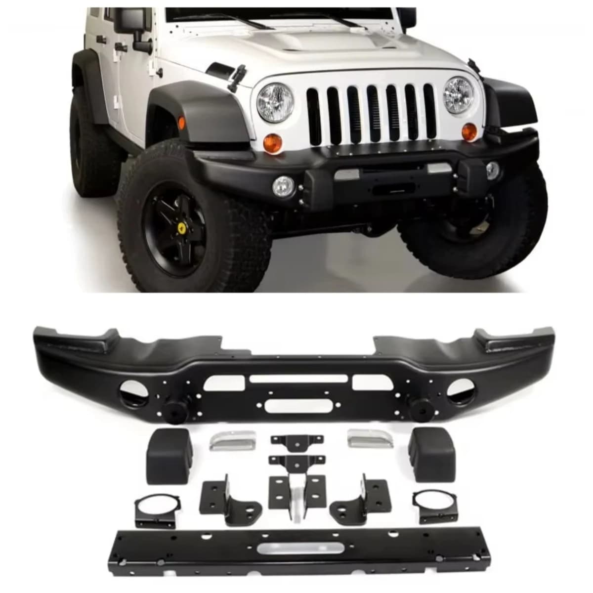 Auto Parts Car Accessories Heavy Duty Steel Front Bumper Without Bull bar for Jeep Wrangler JK 2007-2017