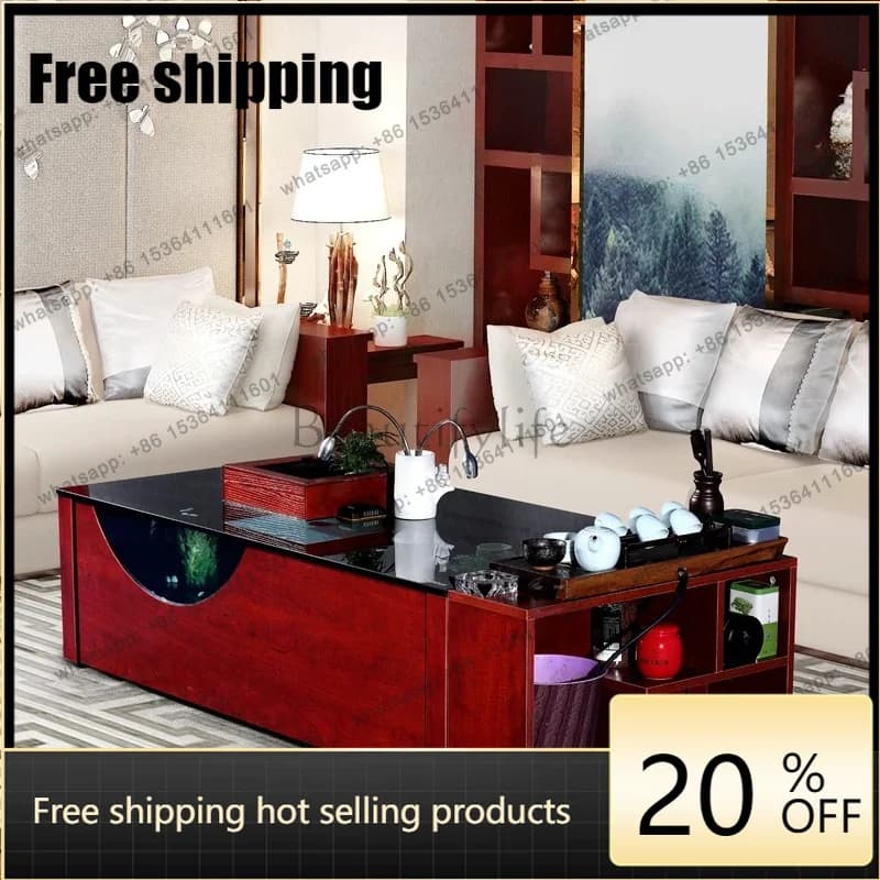 Customizable Coffee Table Fish Tank Living Room Rectangular Multi-functional Creative Lazy Ecological Water-free Glass Coffe