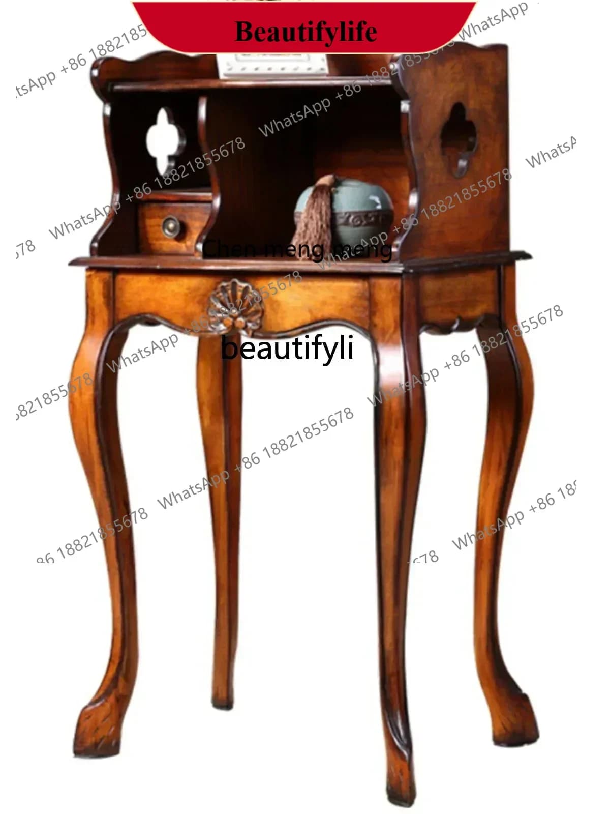 D178 Y American Country Solid Wood Corner Table Living Room Sofa Side Table European Retro