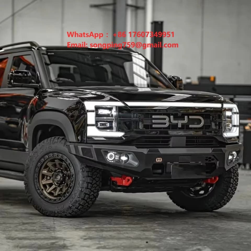Front Bumper for BYD Shark 6, Manganese Steel Full Width Front Combo Bull Bar with Skid Plate