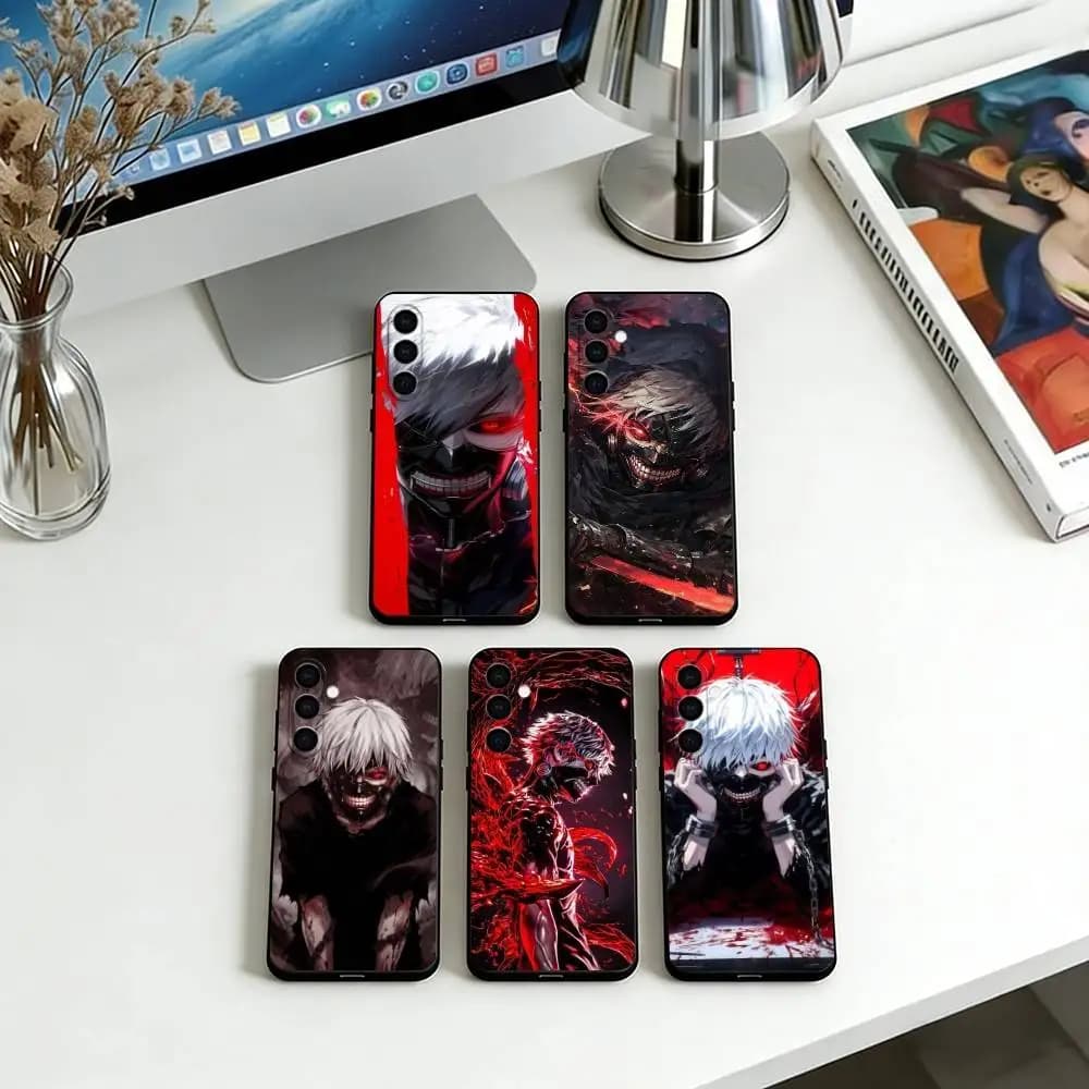 Ken Kaneki Phone Case For Samsung Galaxy A73,A72,A71,A70,A53,A52,A51,Soft Black Cover