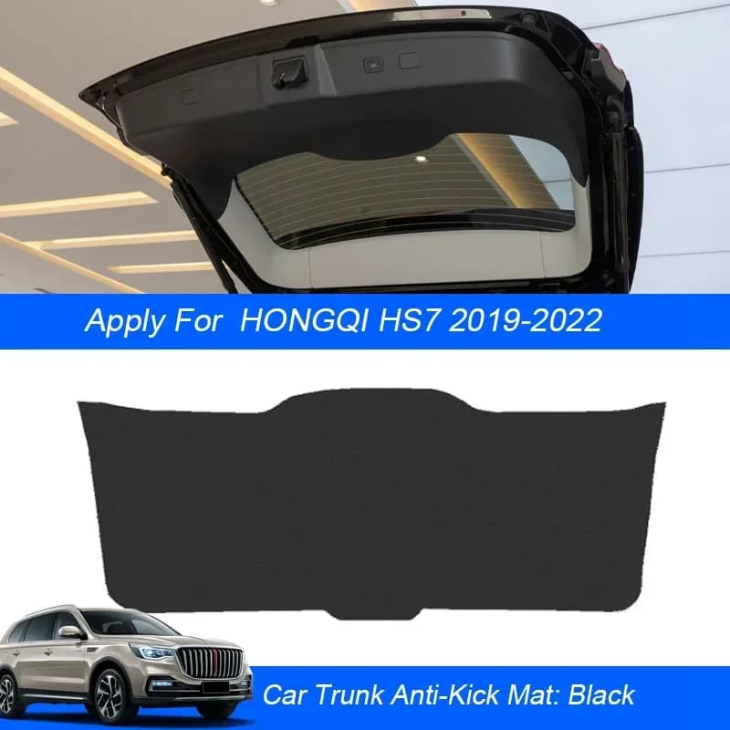 For HONGQI HS5 HS7 E-HS9 2022-2025 Car PU Leather Mat Anti-kick Cushion Trunk Weather Dustproof Protection Tailgate Sticker