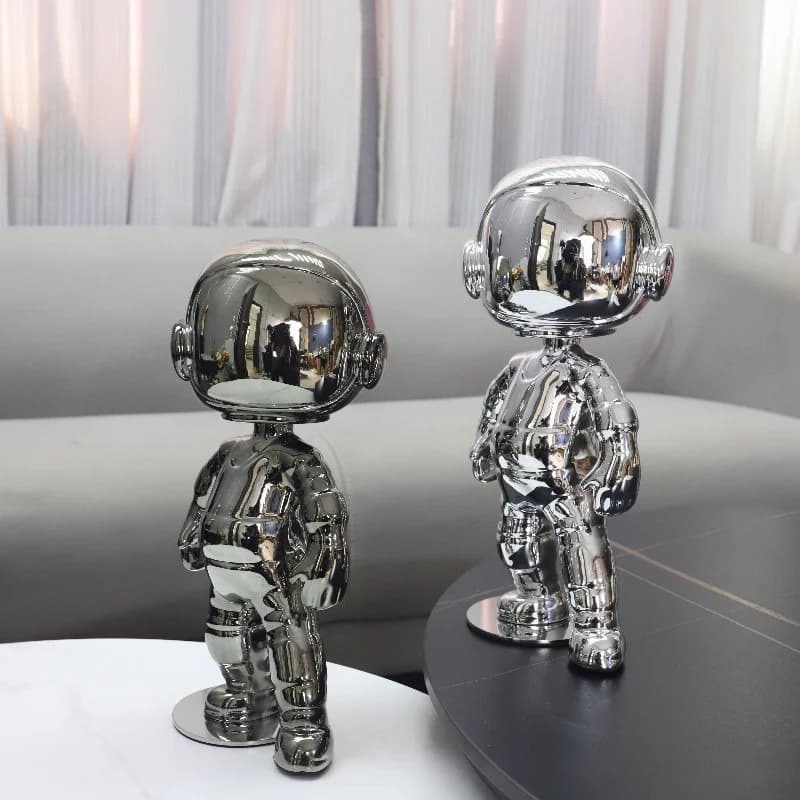 European Light Luxury Electroplated Mirror Space Figure Sculpture Ornaments Porch Hotel TV Cabinet Model Room Home Accessories