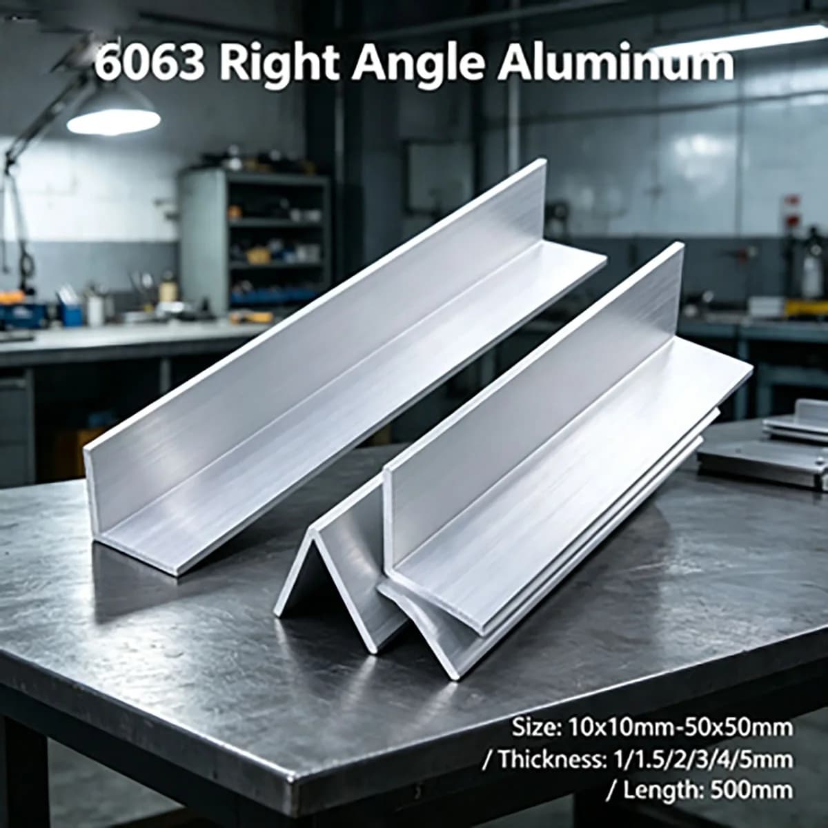 6063 Right Angle Aluminum Thickness 1/1.5/2/3/4/5mm L-shaped Aluminum Alloy Aluminum Edging Triangle Profile Length 500mm