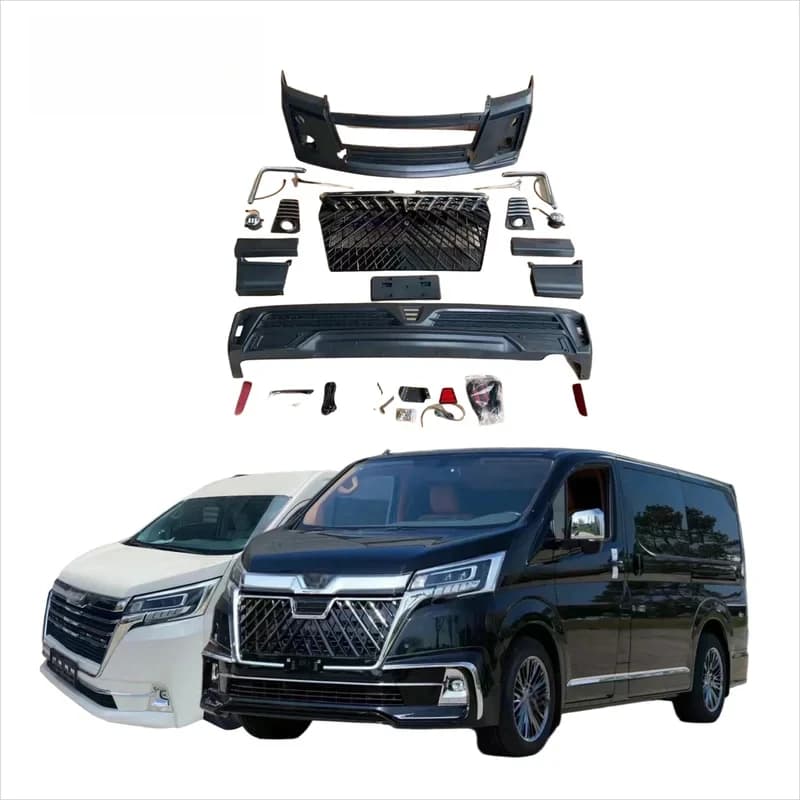 New Val 2025 for  Hiace 2019-2022 Upgr To Wald Grille Style Bumpers Diffuser Super Granace