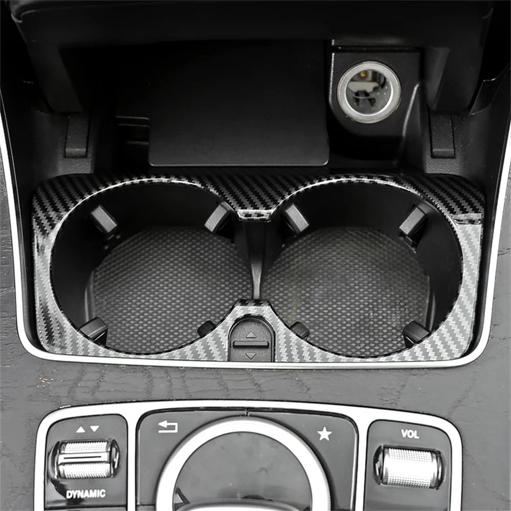​ABS Car Water Cup Holder Frame Trim Cover Sticker for Mercedes Benz C E GLC Class W205 W213 X253