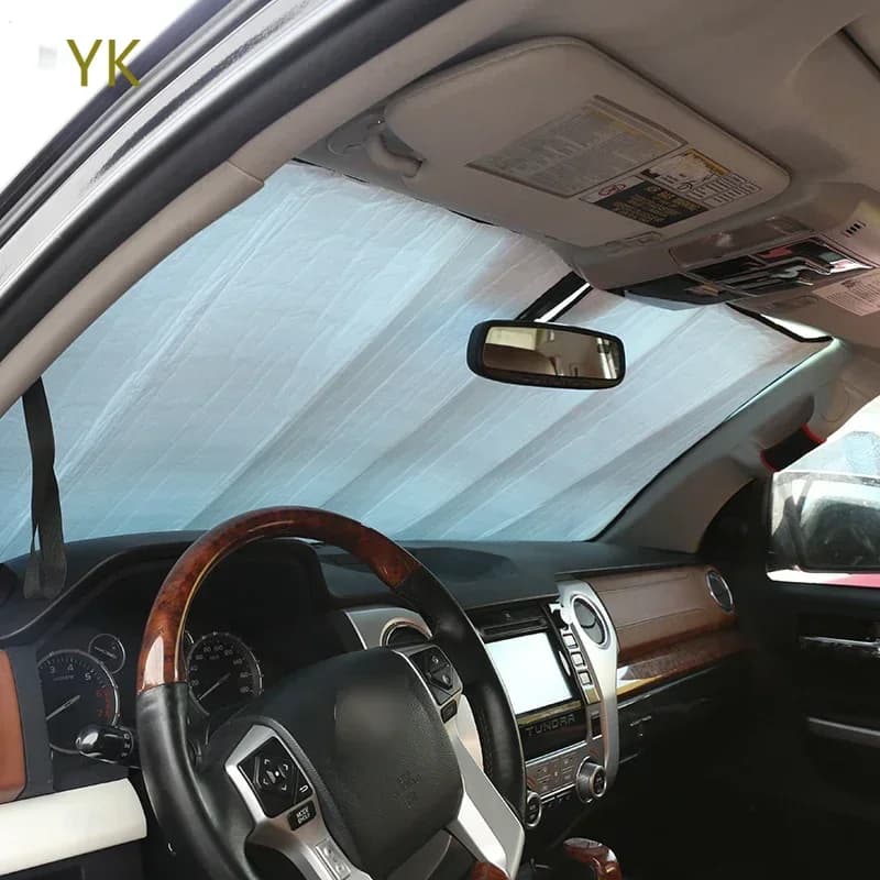 Aluminum Foil Silver Car Front Windshield Thermal Curtain Shading Sunscreen Car Accessories For Toyota Tundra 2007-2021