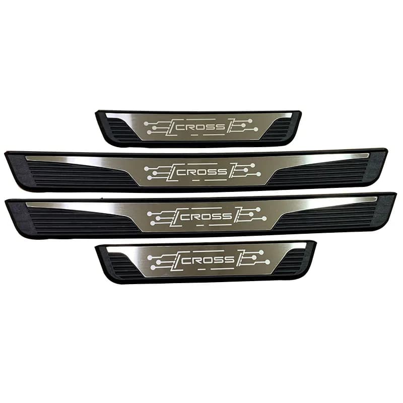 For Toyota Collora Cross Yaris Cross 2020 2021 2022 2023 2024 2025 2026 2027 Car Door Sill Plate Stainless Steel Plastic Sticker
