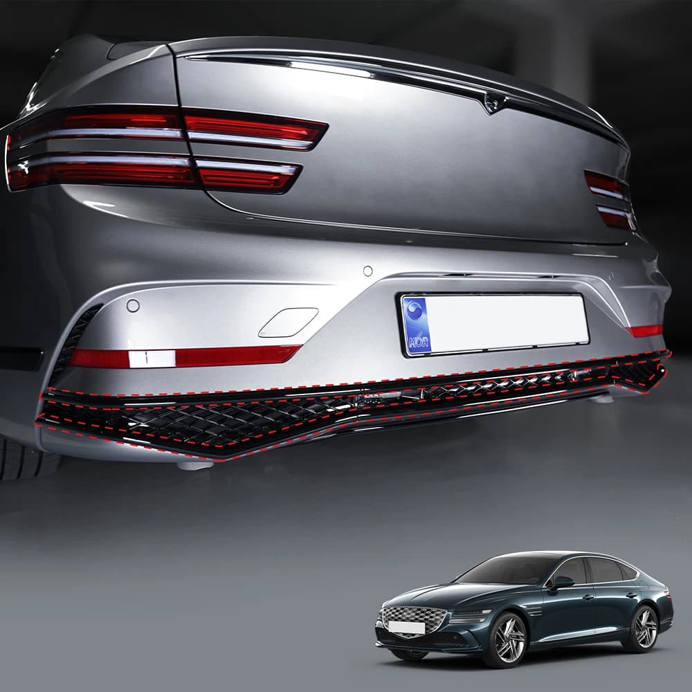 6Pcs For Genesis G80 RG3 PE 2024-2025 ABS Car Rear Bumper Trim Cover Anti Collision Strip Exterior Accessories LHD/RHD