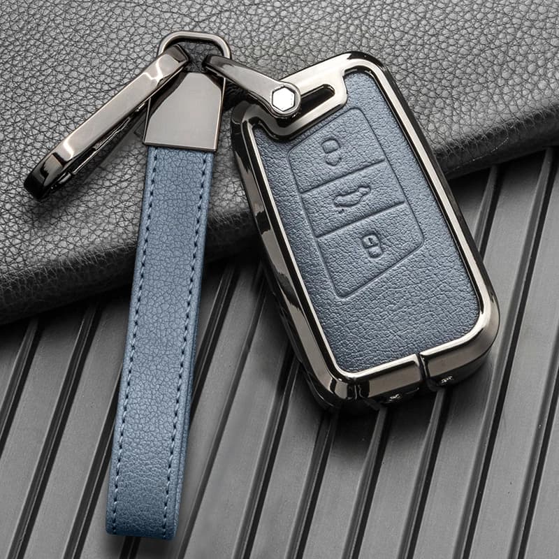 Genuine Leather Key Cover for Volkswagen Passat CC Magotan B8 Lavida Tiguan L Bora