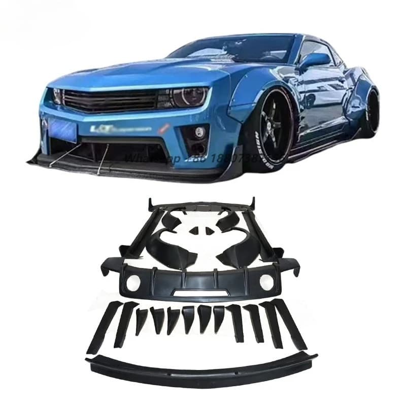 For Camaro 2017 Car Body Kit Front Lip Mudguard Side Skirt Engine Hood MB Style Wide Body Kit Auto Parts
