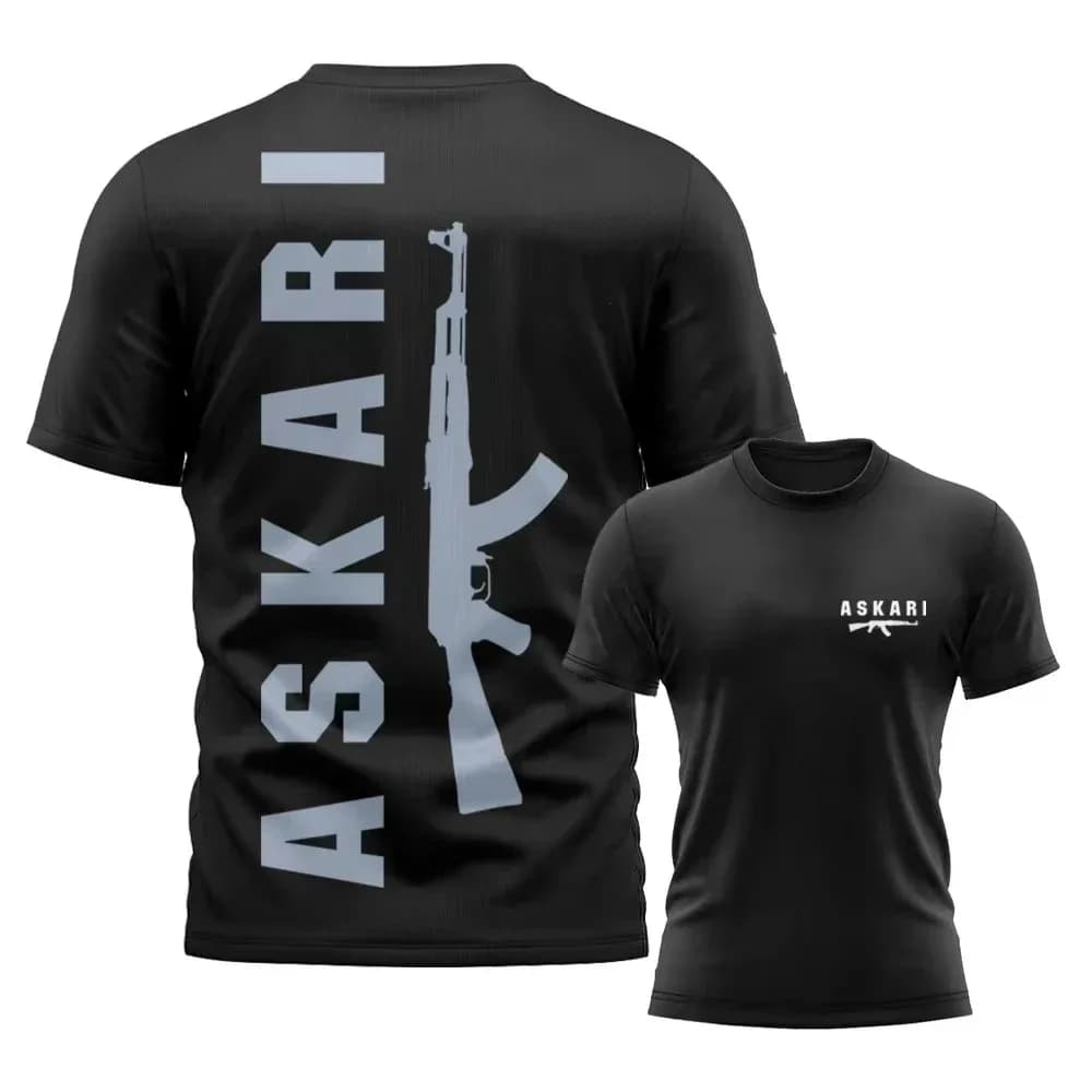 ASKARI Boxing Fighting Men's T-shirt Summer Sports Fitness 3D Round Neck Short Sleeve Top Outdoor Clothing