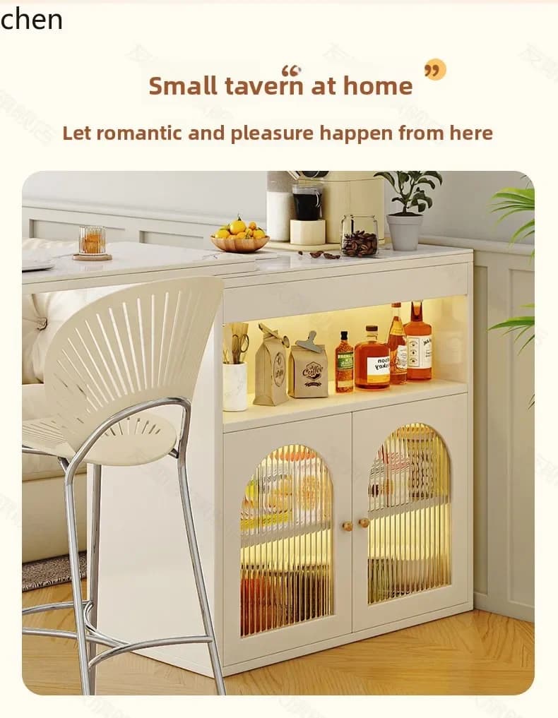 H5.25 solid wood modern simple partition bar table integrated living room balcony leisure island table dining side cabinet