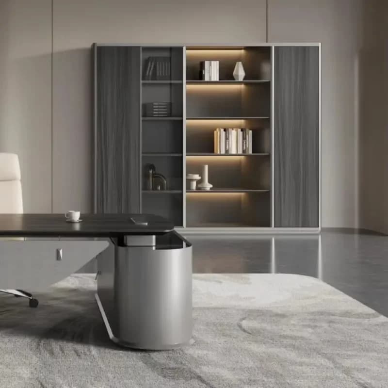 Office Wooden Cabinet Light Luxury File Cabinet Boss Matching Background Storage Simple Modern File CabinetN20