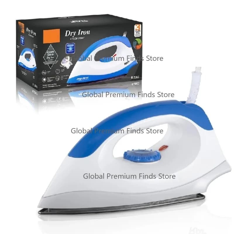Household professional 1200 watt electric iron with ceramic baseplate port-able small dry steam ironing board