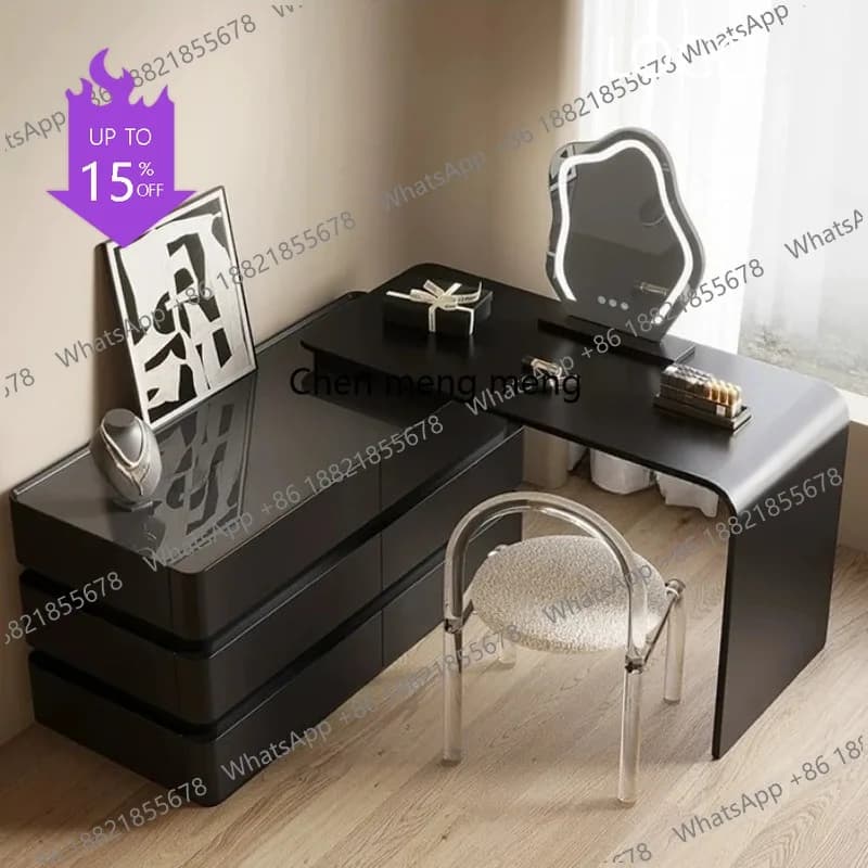 M183 New Style Light Luxury Makeup Vanities Solid Wood Corner Modern High-end Makeup Vanities Bedroom Storage Furniture