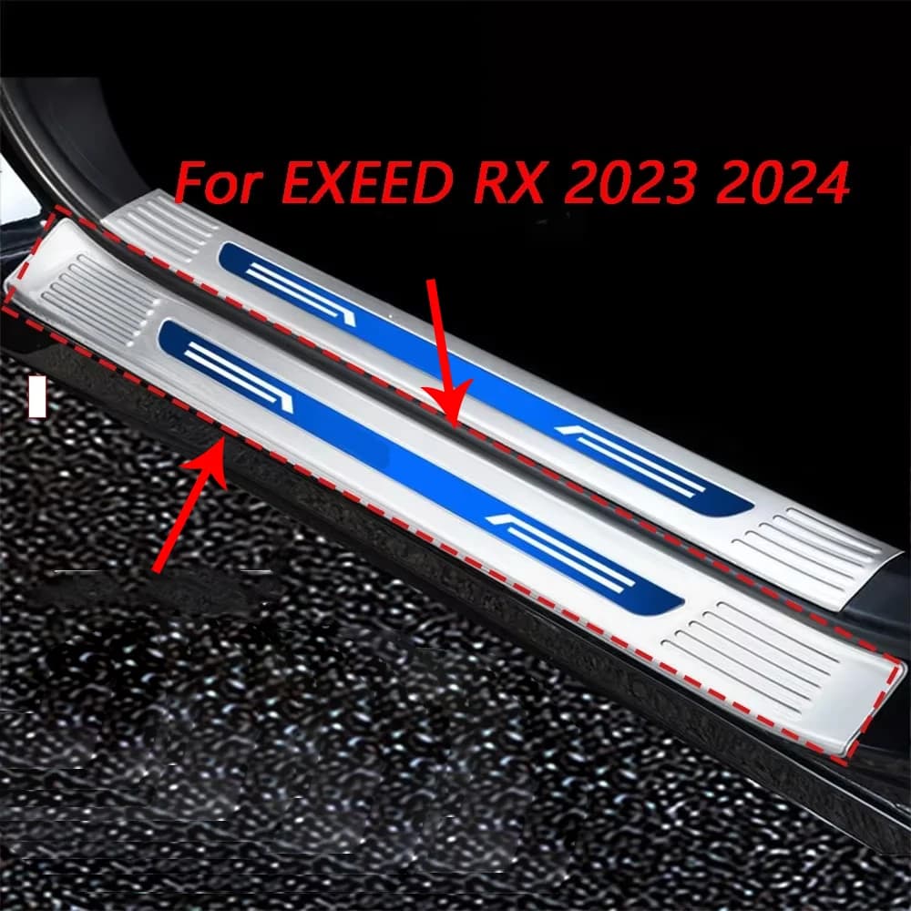 Stainless Steel Threshold Trim Auto Guard Cover Door Sill Pedal Car Scuff Plate For EXEED RX Protector Accessories 2023 2024