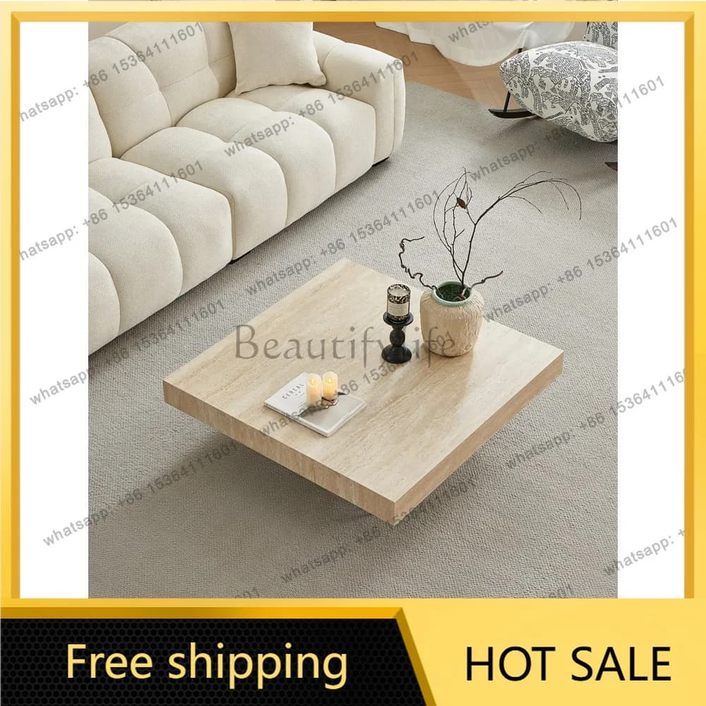 LD living room home high-end minimalist small apartment floating square coffee table
