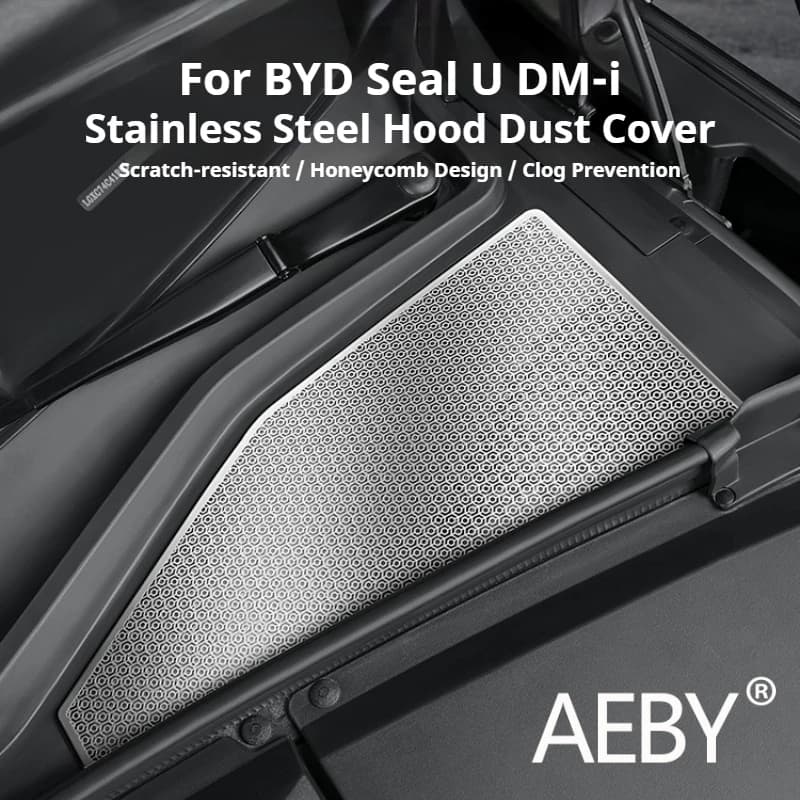 AEBY For BYD Seal U DM-i 2020-2025 Car Engine Bay Cover, Dust-Proof Anti-Clog Protection Stainless Steel Grille Auto Accessories