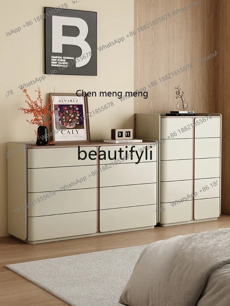 N178 G  Bedroom Solid Wood Eiht-bucket Cabinet Livin Room Locker Italian-style Bedside Drawer Storae Standin Cabinet