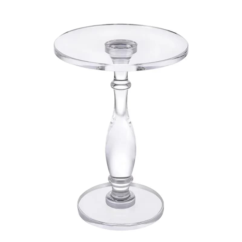Acrylic coffee table transparent edge small round table simple living room sofa crystal edge balcony glass coffee table