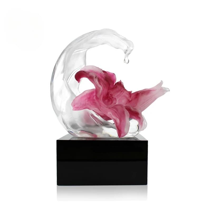 New Gifts Wedding Gifts Glazed Glass Crystal Lily Craft Home Decoration Ornaments