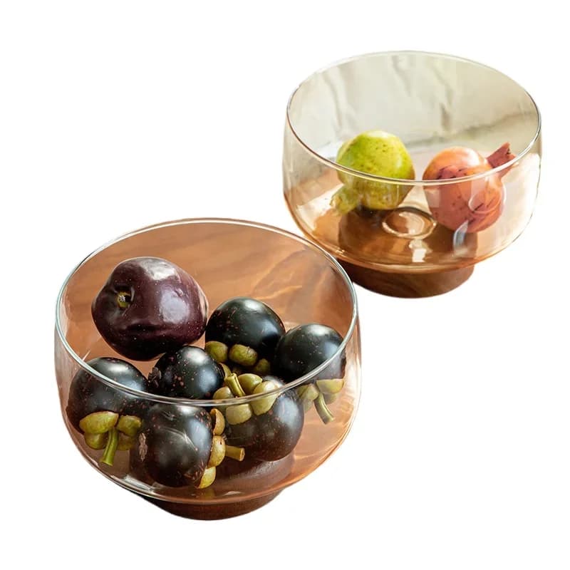 Fruit plate, living room home coffee table new glass storage box, high foot, candy plate, light luxury high-end
