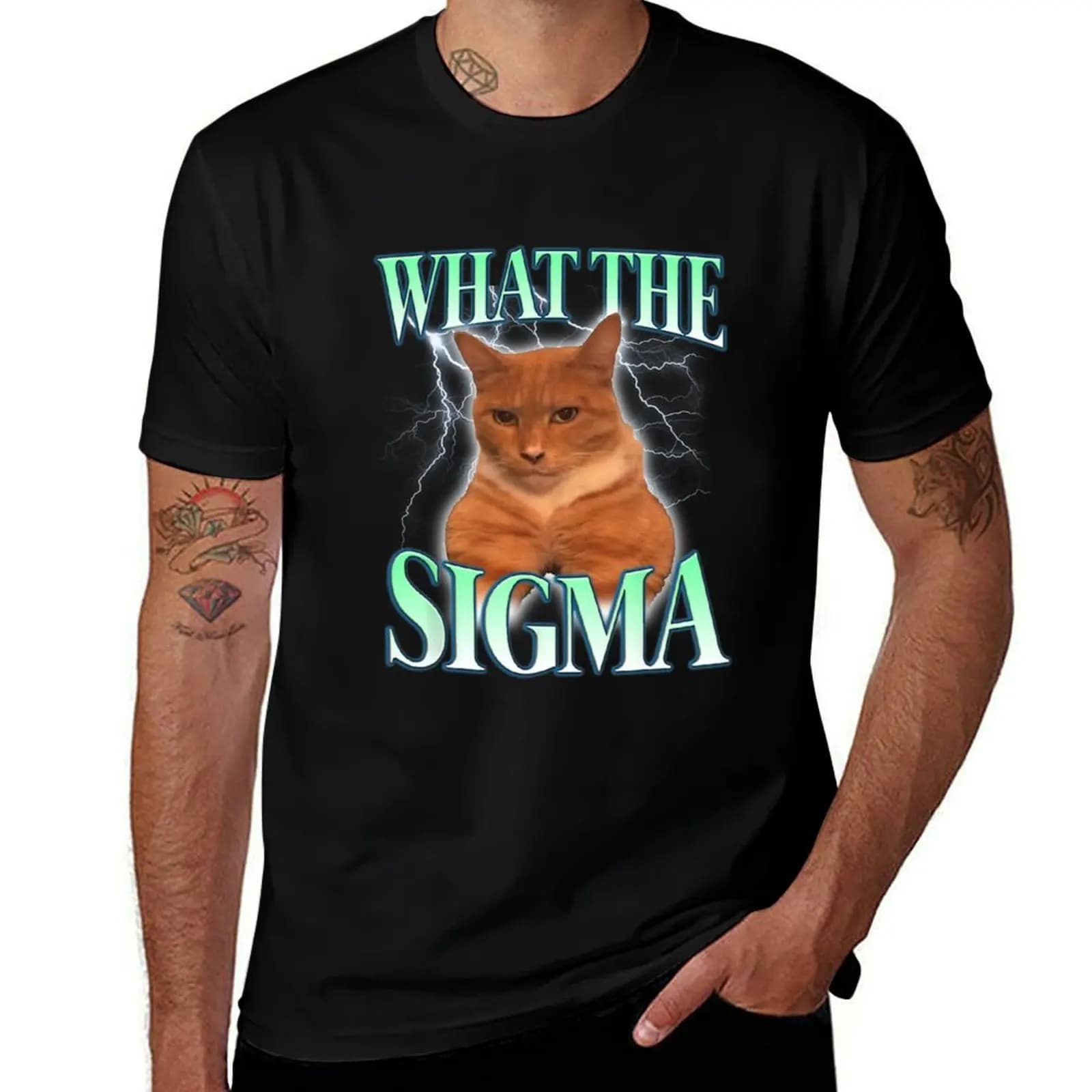 What The Sigma For Cat Lovers, Funny Cat Meme Gift T-Shirt Festive Simple T-Shirt