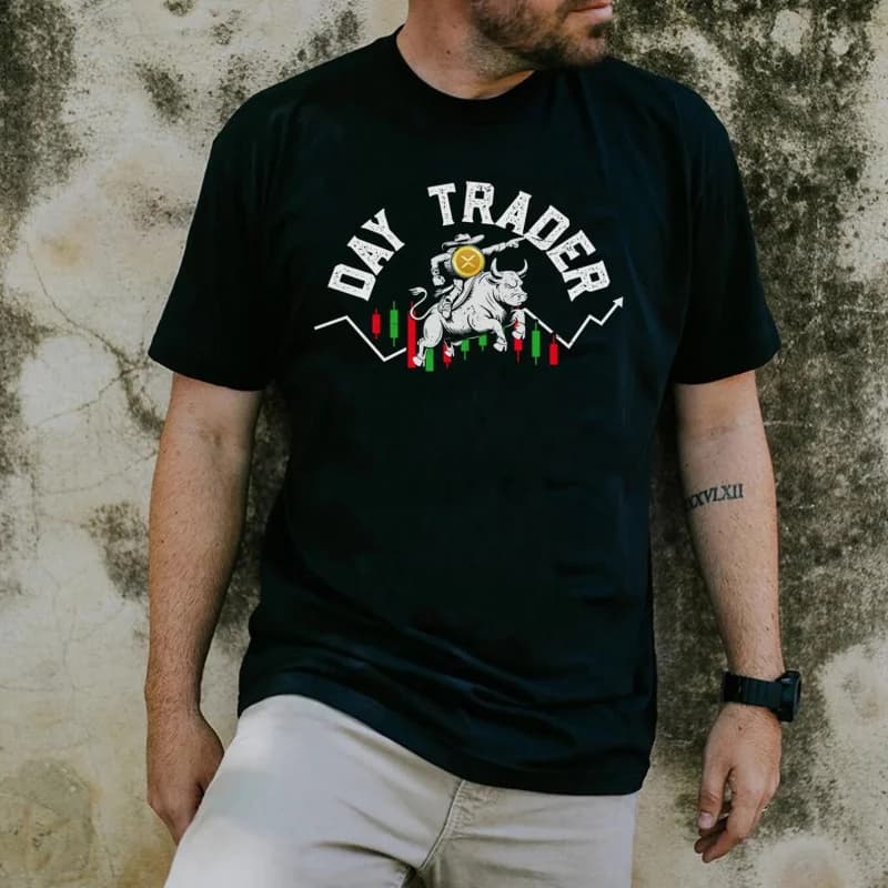 Ripple Day Trader Crypto style Gift t shirt for Crypto Traders 100% cotton printed Graphic clothes All size tops s-xl