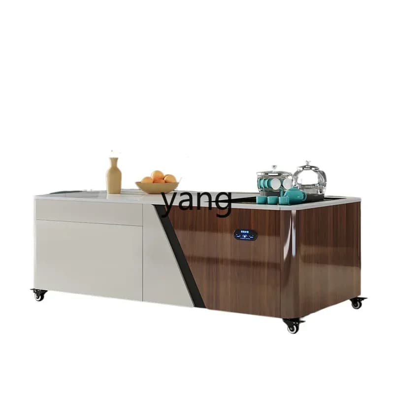 LTT automatic lifting coffee table movable antique tea table living room electric kung fu tea table