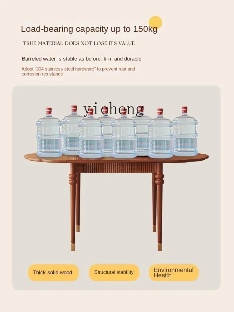 A22 Solid Wood Dining Table Oval Foldable Table French Retro Home Retractable Dining Table And Chair Combination