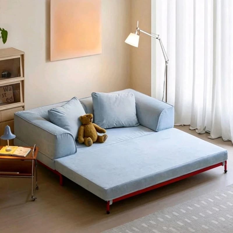 Home foldable fabric sofa bed removable, washable and retractable dopamine sofa living room small apartment