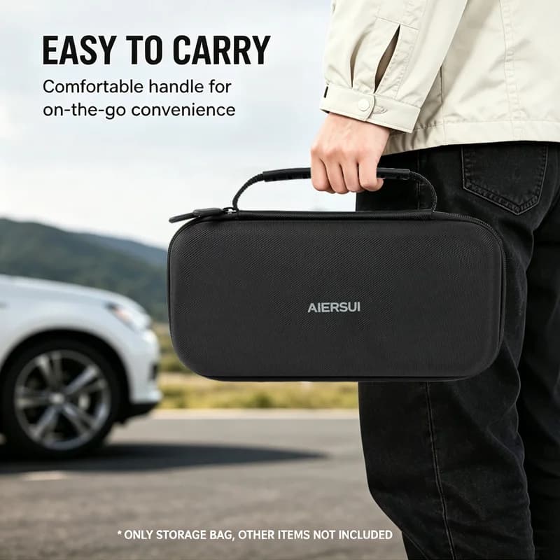 Car Storage Bag Hard Shell Organizer for Auto Accessories Portable Carrying Case with Double Zipper Travel Storage Pouch