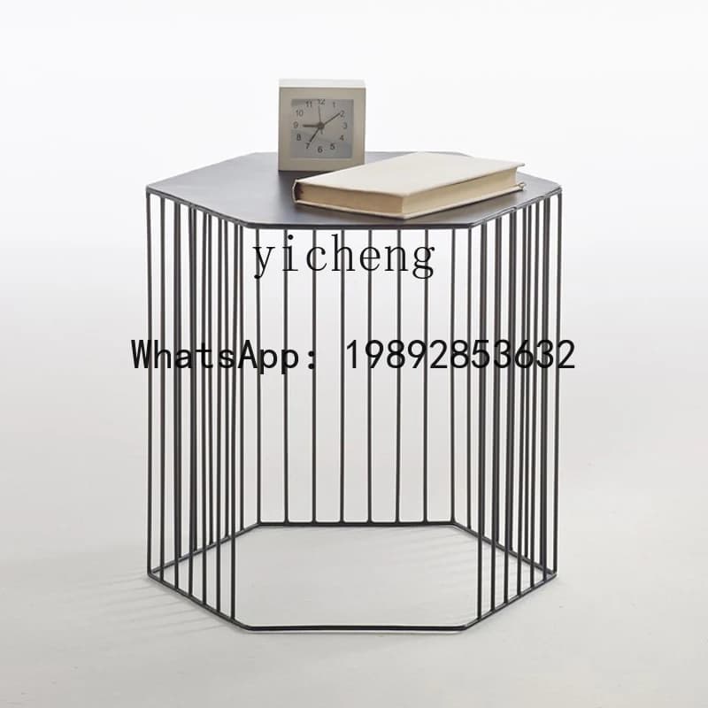 LYY Simple Modern Living Room Sofa Small Coffee Table Iron Gold Creative Side Table Bedroom Bedside Table