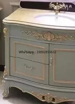 ZZ  Light Luxury Smart Mirror Bathroom Cabinet Oak Combination Bathroom Vanity Cabinet Washbasin