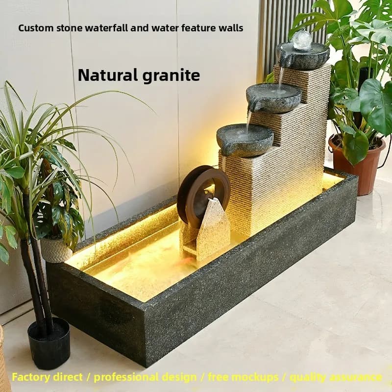BJ-2 natural stone balcony fish pond circulating water fountain living room water landscaping view decorative ornament
