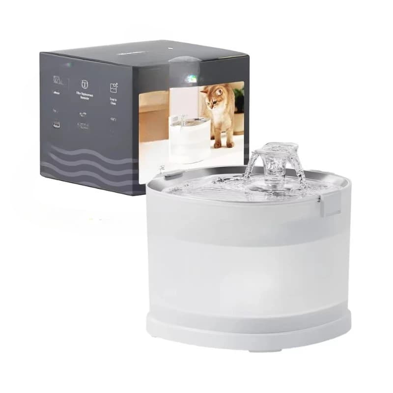 Automatic Water Dispenser Pumpless Wireless Battery Powered Fountain Stainless Steel Disk Drive Tray