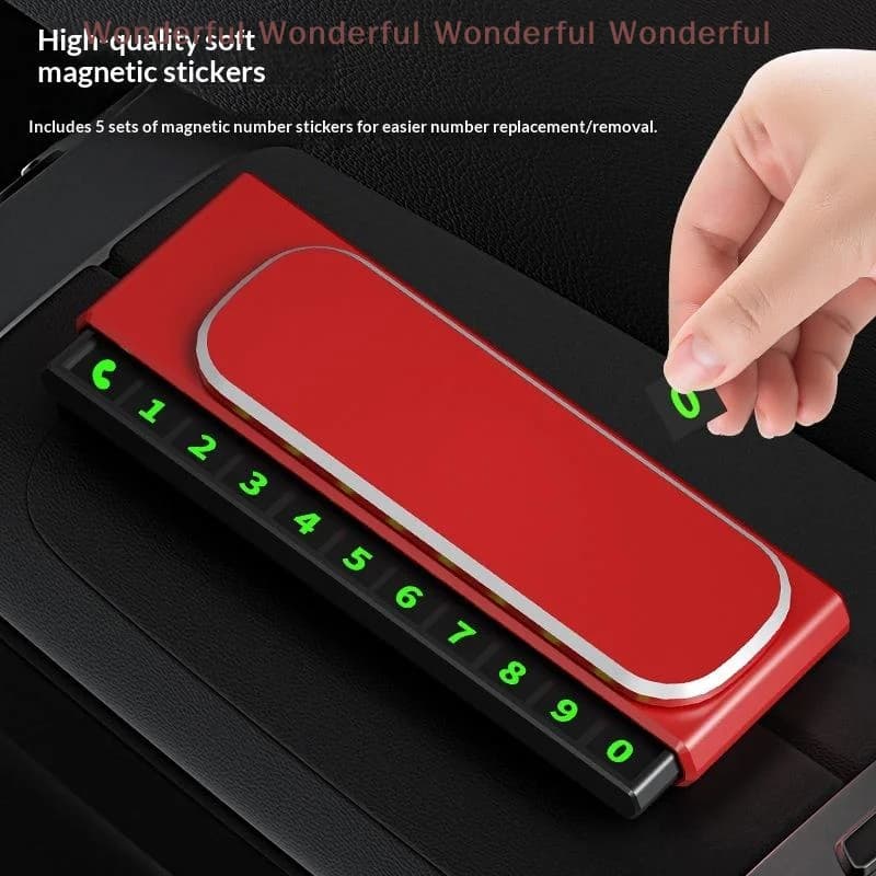 Portable Temporary Parking Phone Number Plate with Concealed Number Card for Secure Contact in Shopping Mall Parking