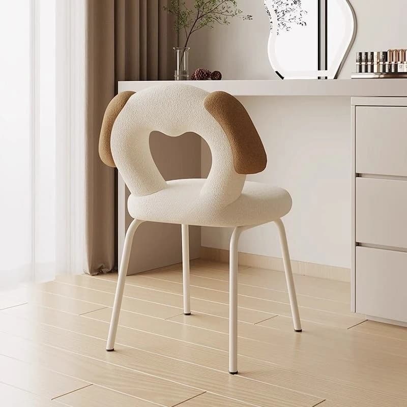 Makeup light luxury Internet celebrity home dressing dresser stool backrest girl bedroom cream simple chair
