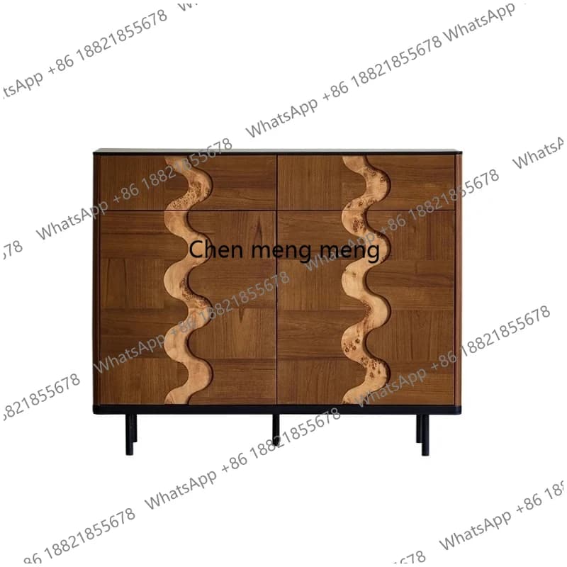 All solid wood medium and ancient style retro home large capacity shoe cabinet living room against the wall