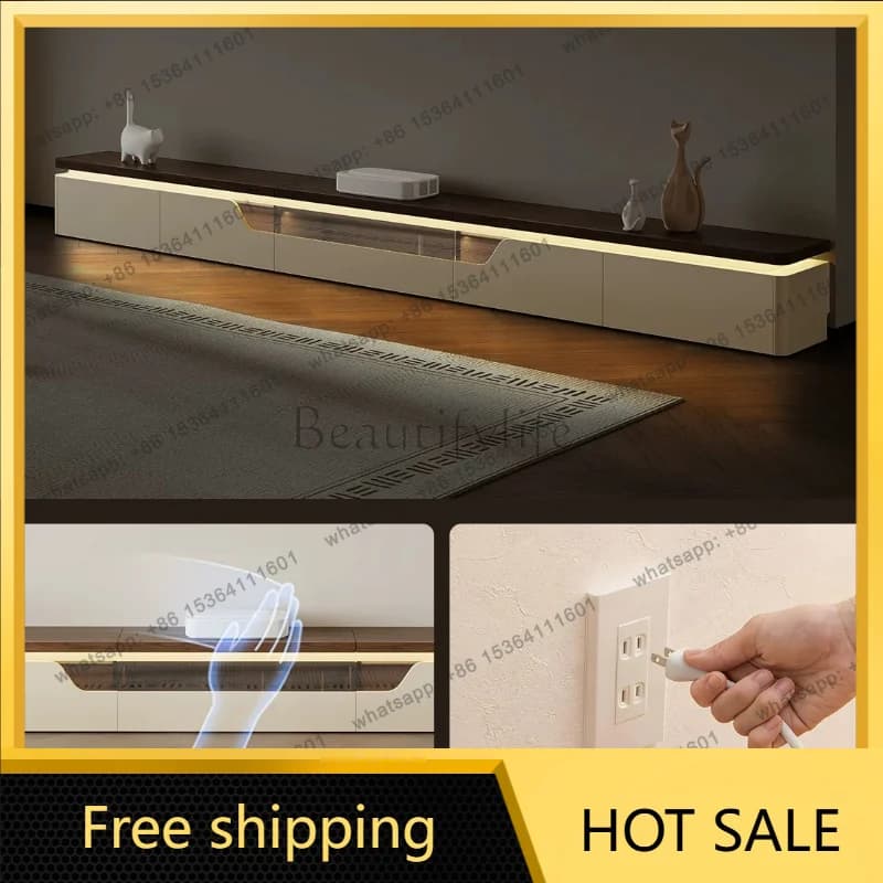 Factory Direct Sales Landing Medieval Cream Wind Laser TV Cabinet Storage Integrated Customizable