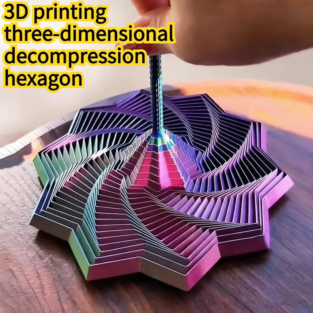3D Printing Spiral Tower Creative Three-dimensional Octagonal Decompression Magical Silky Office Desktop Decoration