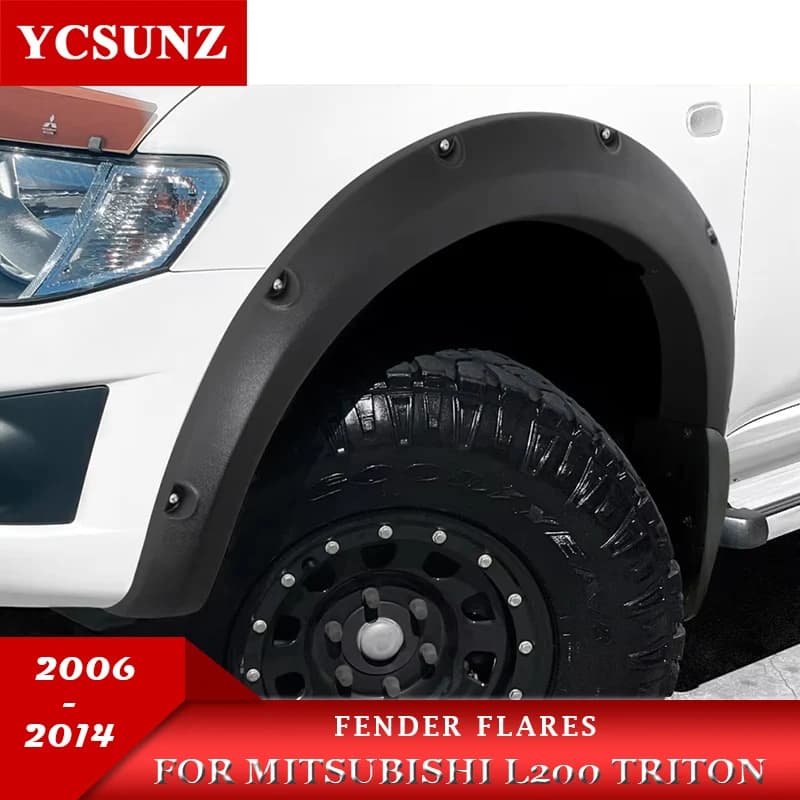 Pocket Style Fender Flares Wheel Arch For Mitsubishi L200 Triton MN 2006-2014 Car Accessories Double Cabin