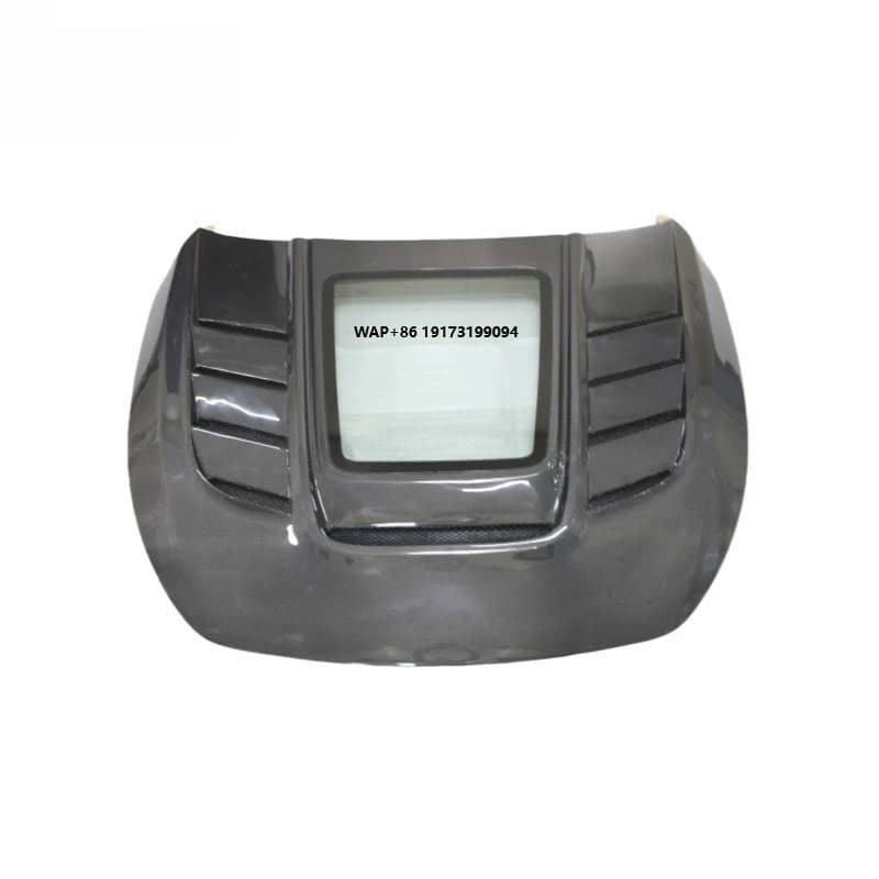 TV Style Carbon Fiber Hood With Glass for Infiniti Q60 Carbon Fiber Engine Window See Through Hood