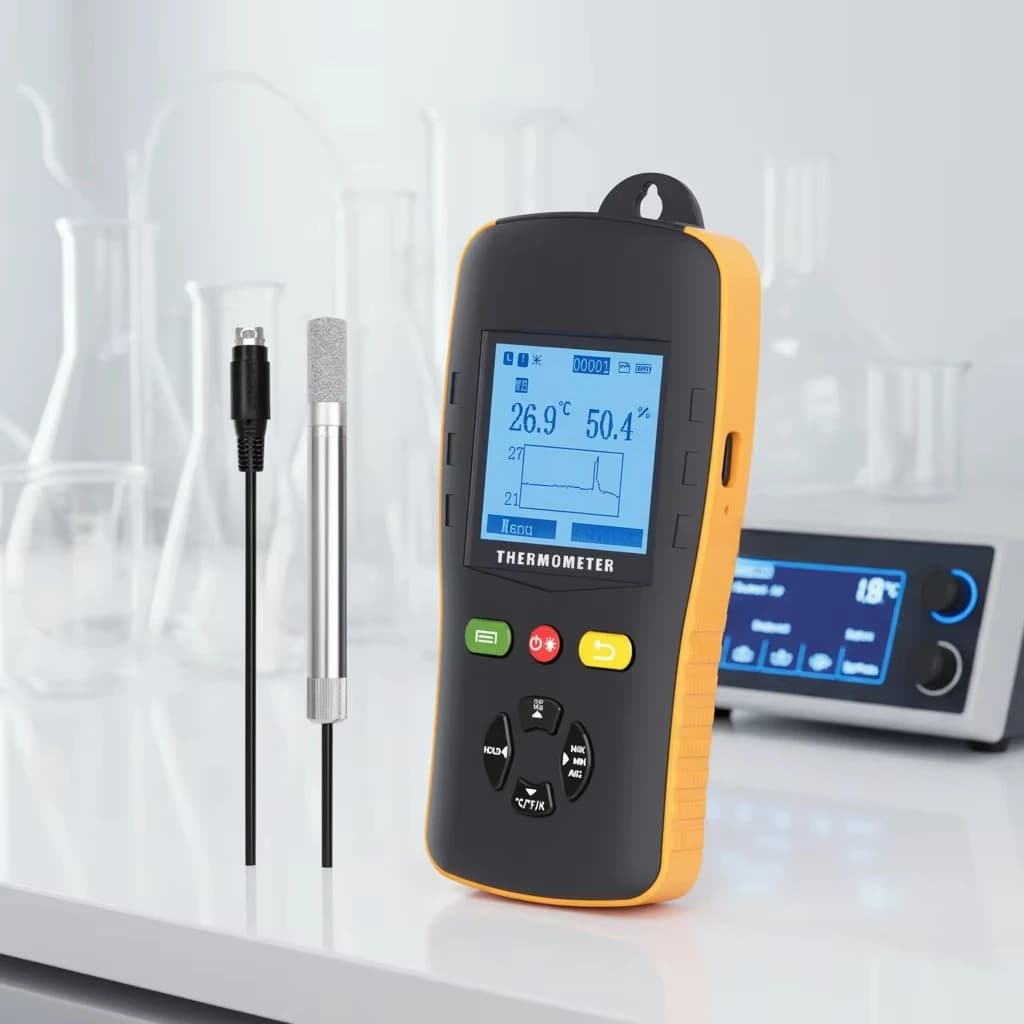 HTD701 Portable Industrial Thermohygrometer USB Temperature and Humidity Data Logger, Digital Handheld Thermometer Hygrometer