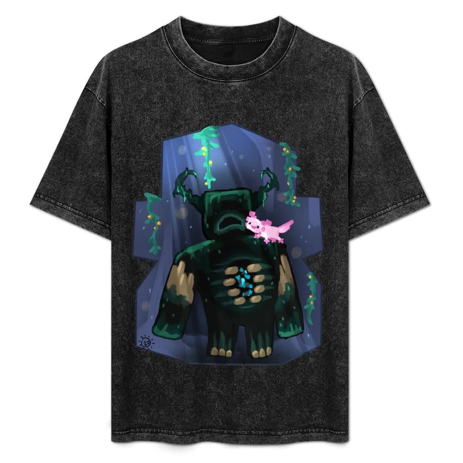 warden n axolotl T-Shirt Worker Basic Short Sleeve Tee