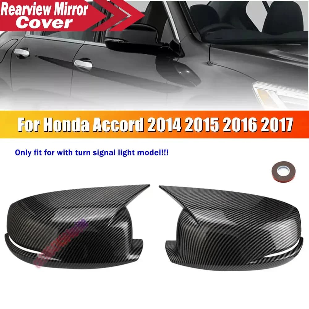 For Honda Accord 2008 2009 2010 2011 2012-2017 Wing Cap Mirror Cover ABS Car Rearview Side Exterior Door Trim Adhesive Sticker